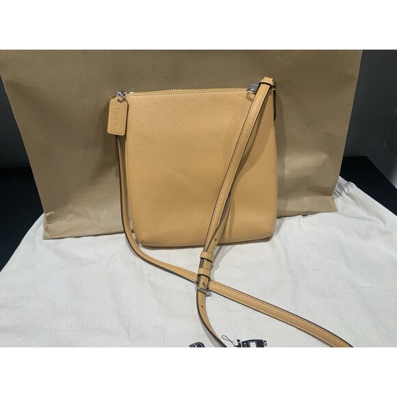 NWT Coach CE871 Mini Rowan File Bag Crossgrain Leather Honeycomb Yellow - Picture 2 of 4